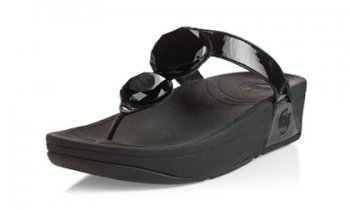 Fitflop Womens Luna Black Diamond Slipper Shoes